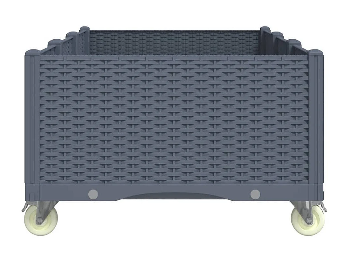 Jardinière à roulettes gris 150x80x54 cm PP FR39898