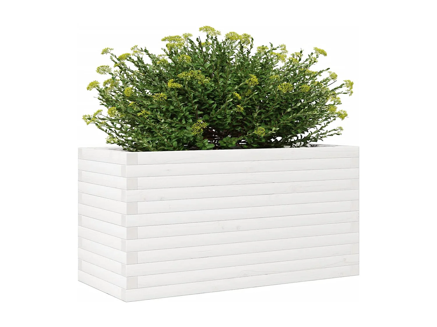 Vaso/floreira de jardim 90x40x46 cm madeira pinho maciça branco PT477482