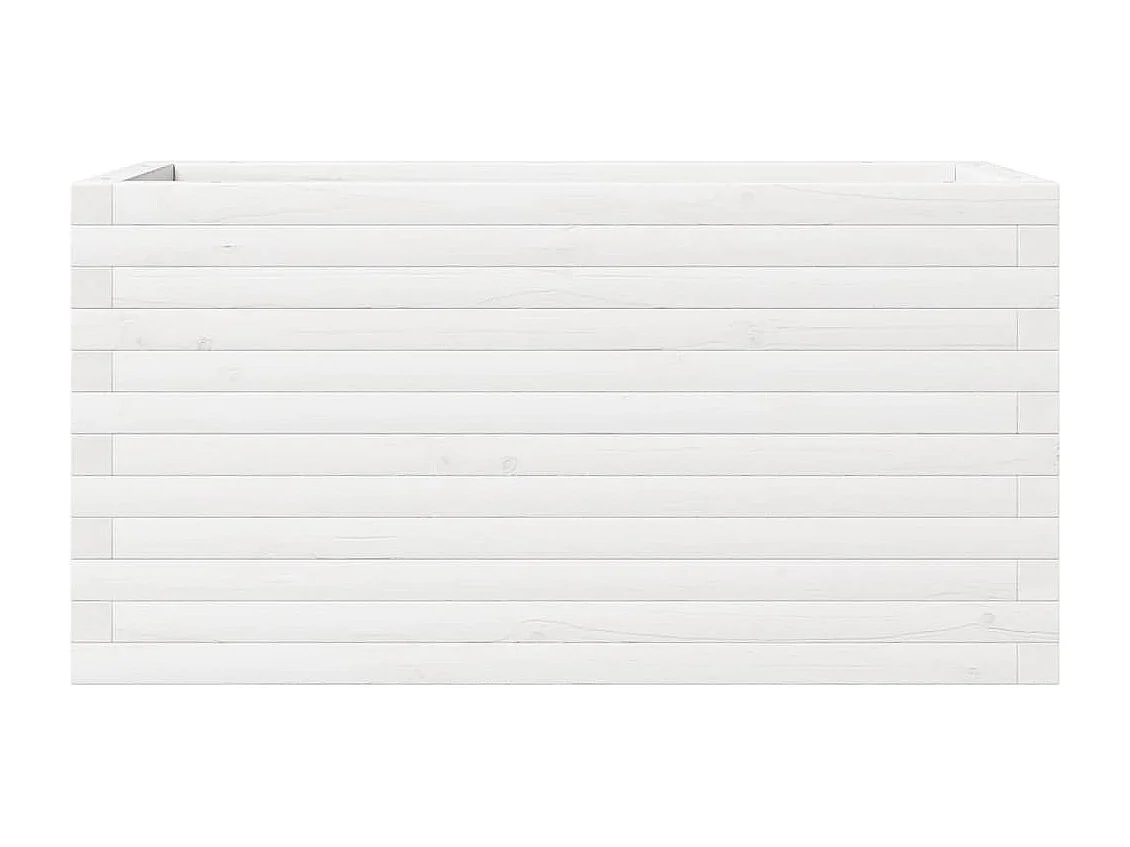 Jardinière blanc 90x40x46 cm bois de pin massif FR26312