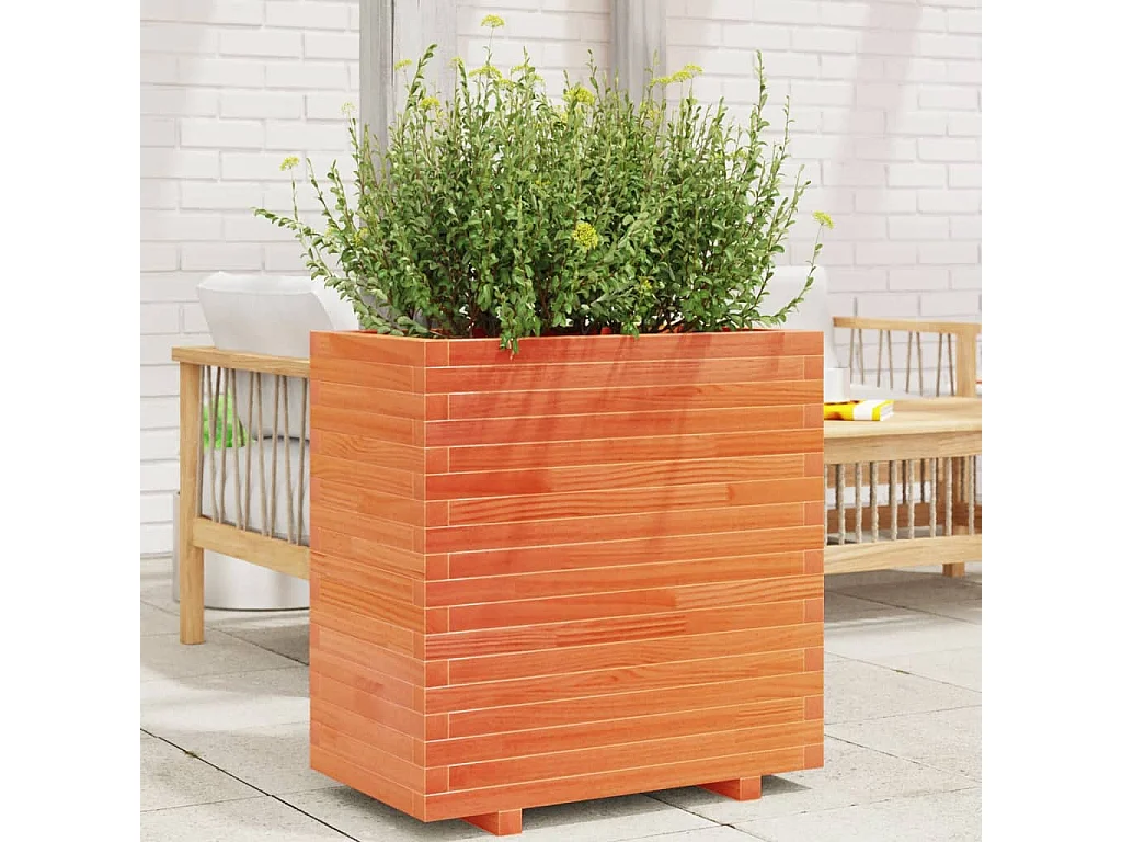 Plantenbak 70x40x72 cm massief grenenhout wasbruin BE212990