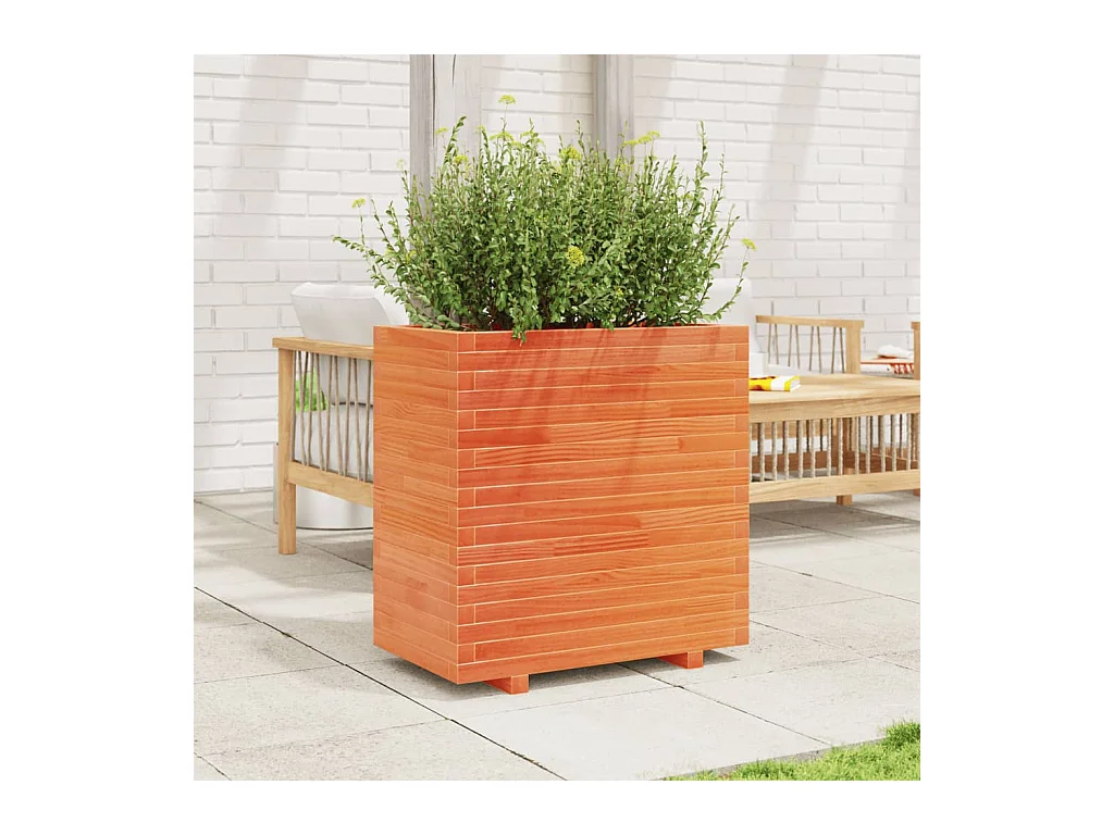 Jardinière cire marron 70x40x72 cm bois de pin massif FR20156