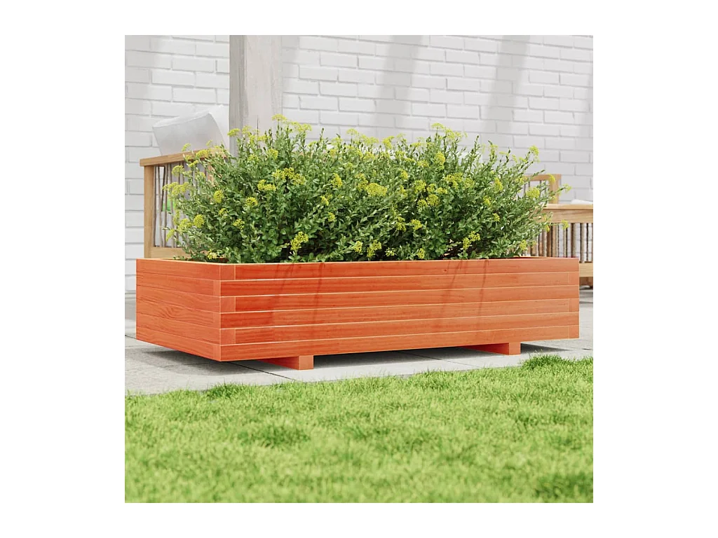 Jardinière cire marron 110x60x26,5 cm bois de pin massif FR59135
