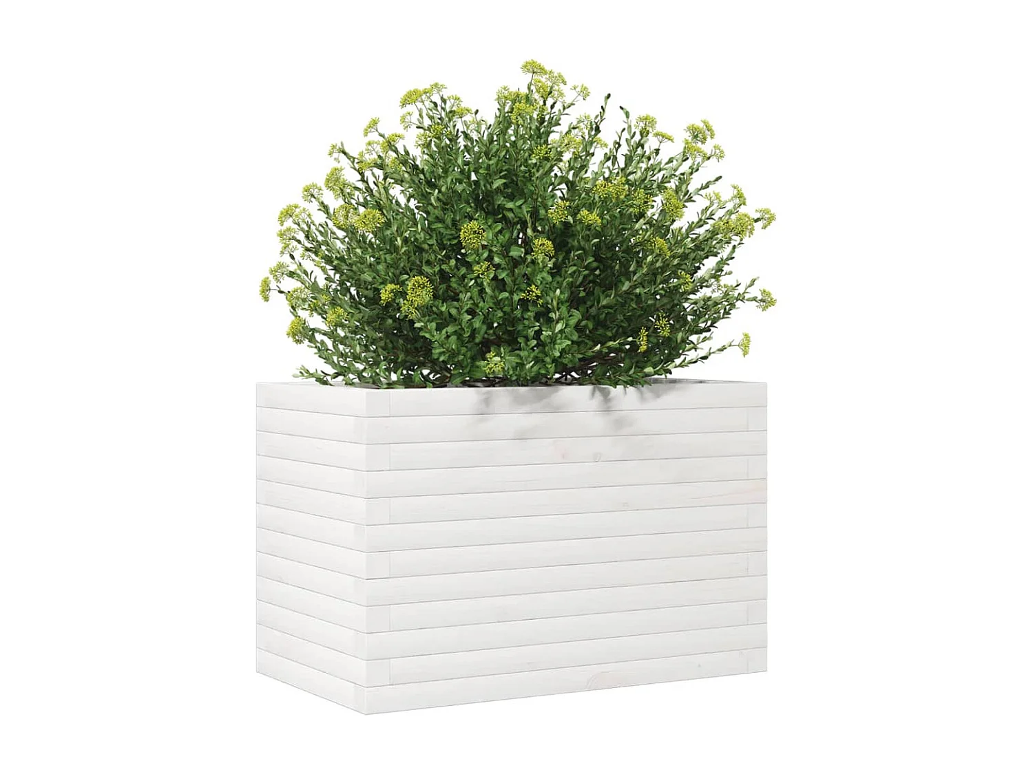 Jardinera de madera maciza de pino blanco 70x40x45,5 cm ES405286