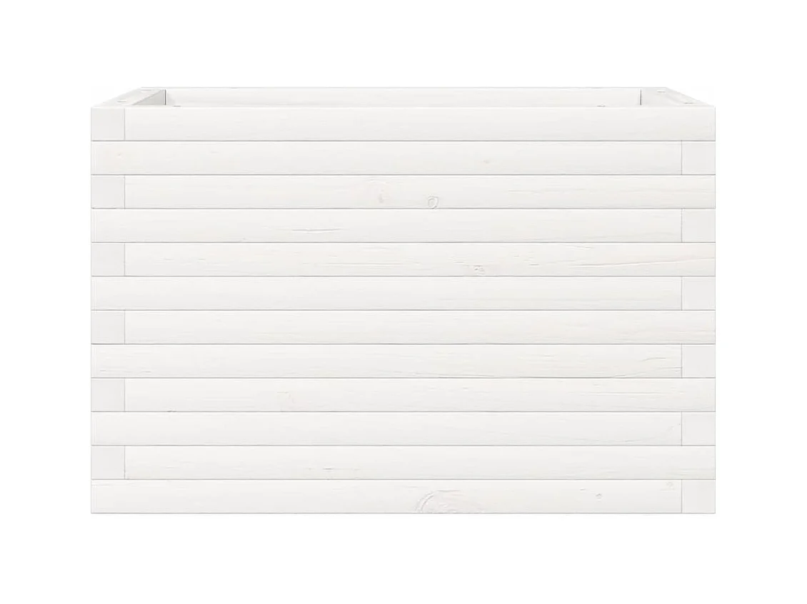 Jardinière blanc 70x40x45,5 cm bois de pin massif FR73088