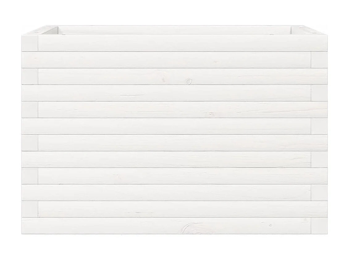 Jardinière blanc 70x40x45,5 cm bois de pin massif FR73088