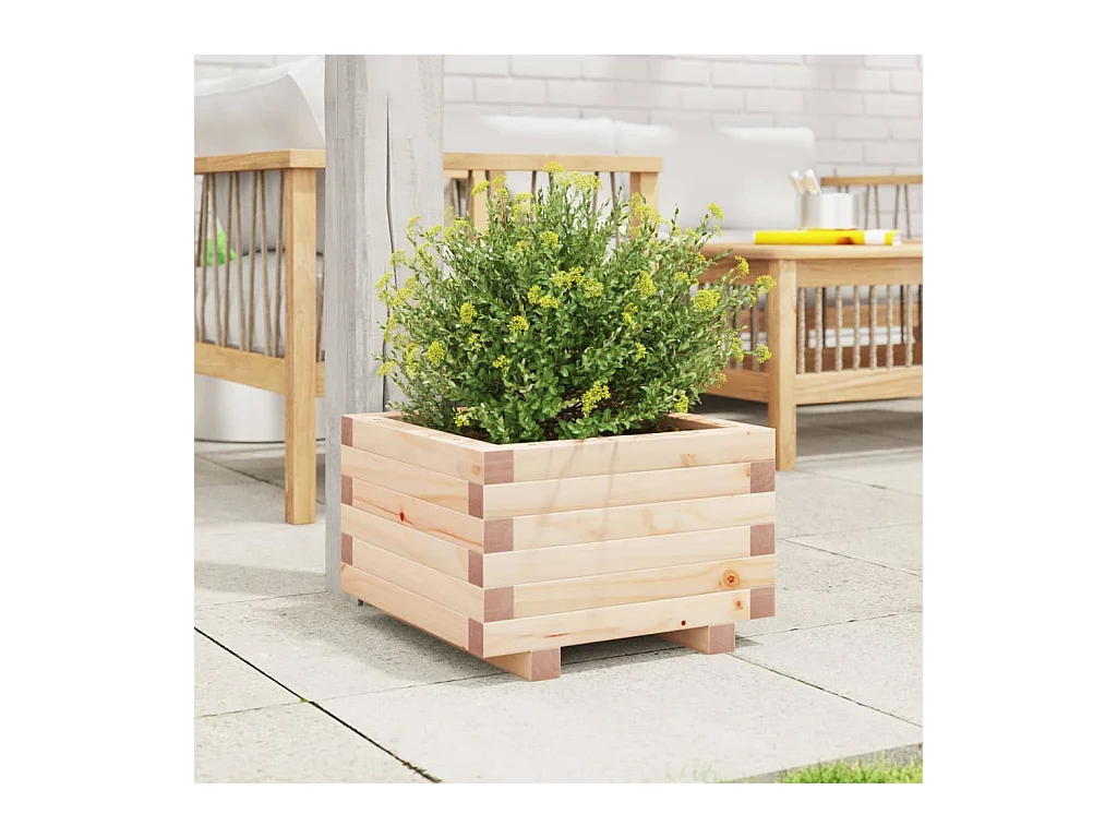 Jardinière 40x40x26,5 cm bois de pin massif FR62869