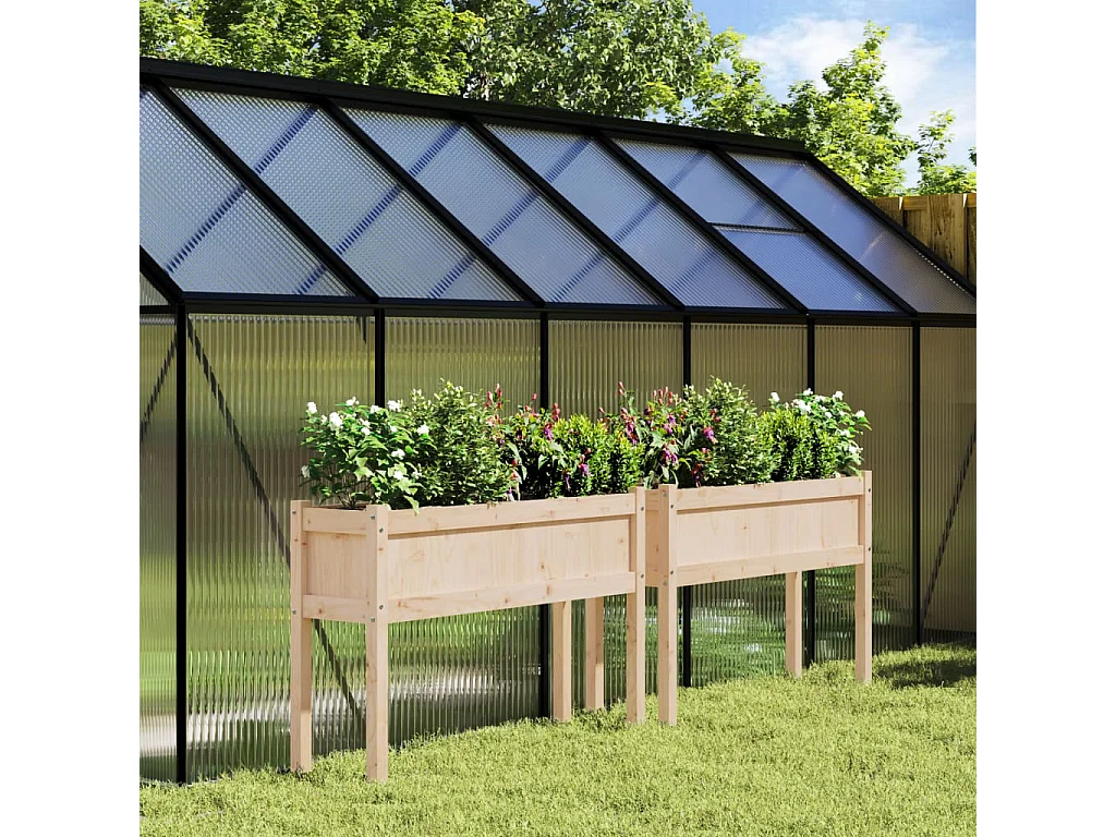 Vasos/floreiras de jardim com pernas 2 pcs pinho maciço PT577200