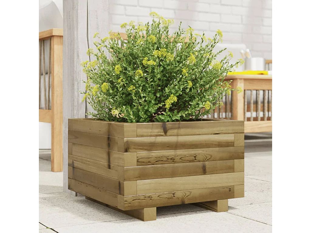 Jardinière 40x40x26,5 cm bois de pin imprégné FR77655
