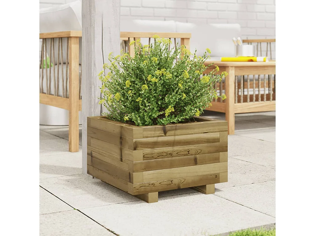 Jardinière 40x40x26,5 cm bois de pin imprégné FR77655
