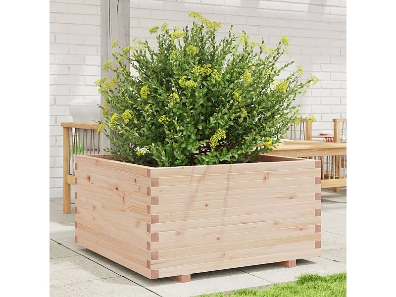 Plantenbak 90x90x49,5 cm massief grenenhout BE157194
