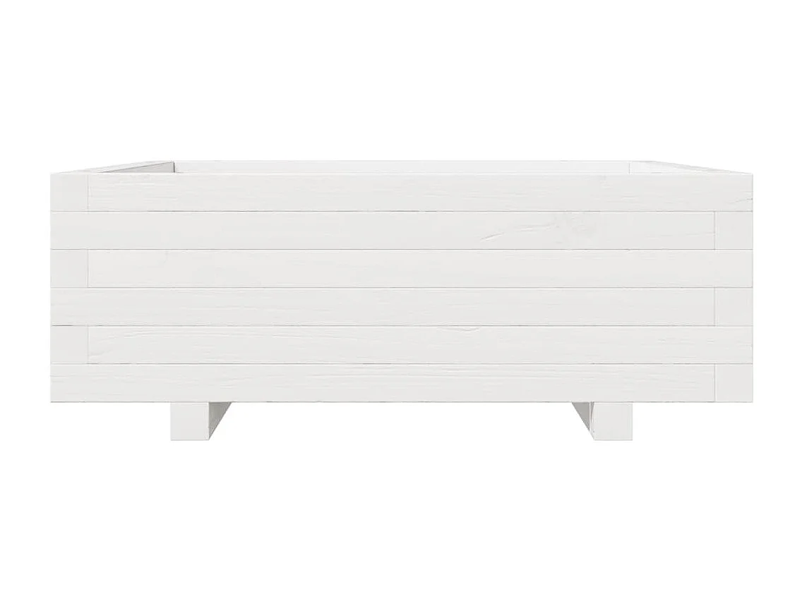 Plantenbak 70x70x26,5 cm massief grenenhout wit BE418547