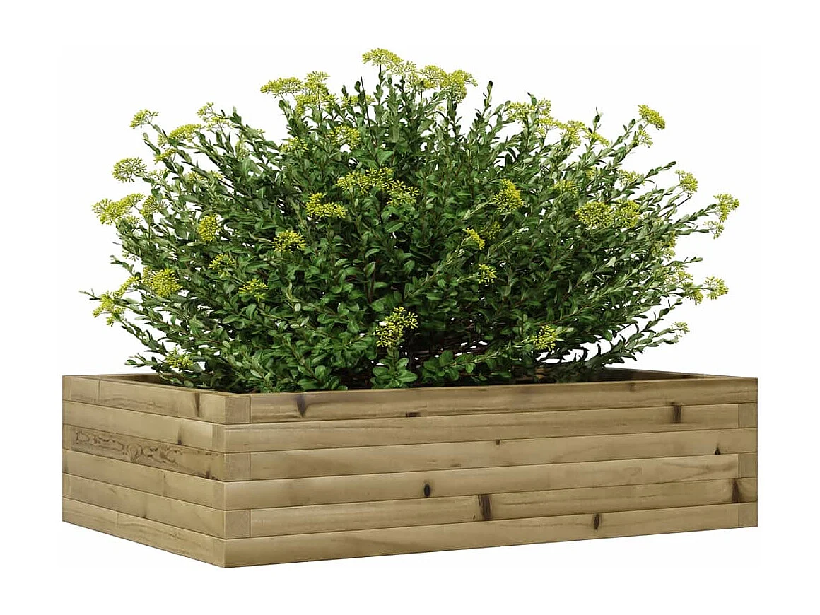 Vaso/floreira de jardim 90x60x23 cm madeira de pinho impregnada PT755883