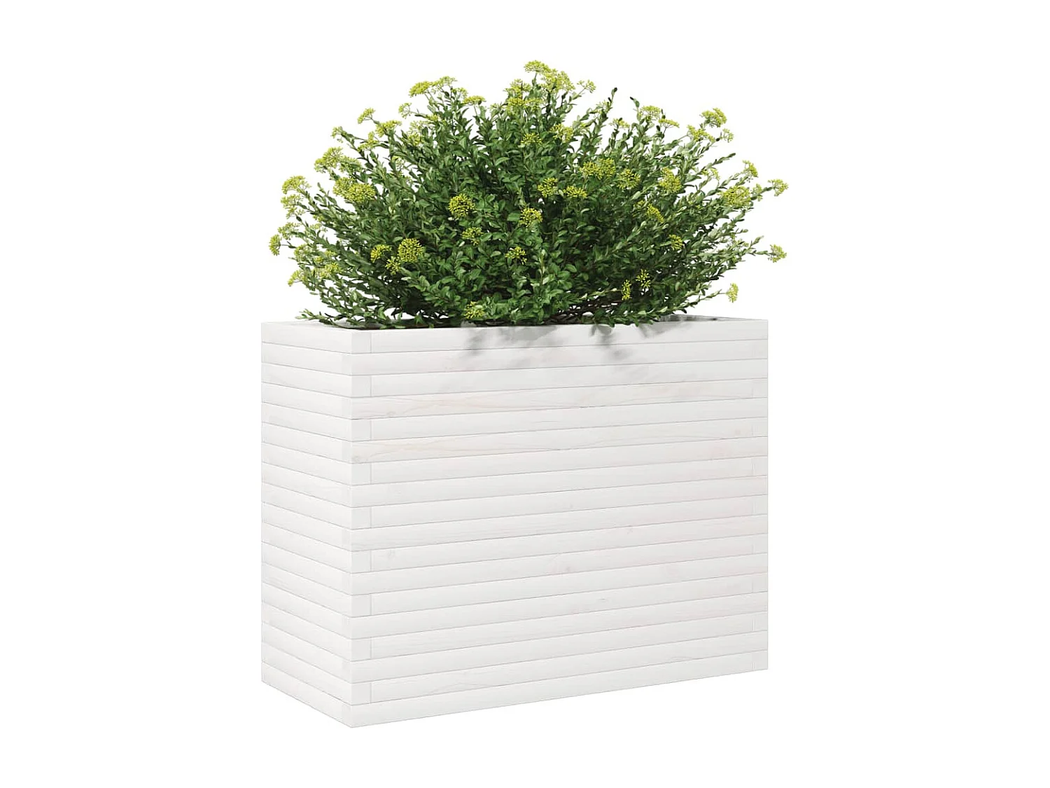 Jardinière blanc 90x40x68,5 cm bois de pin massif FR97250