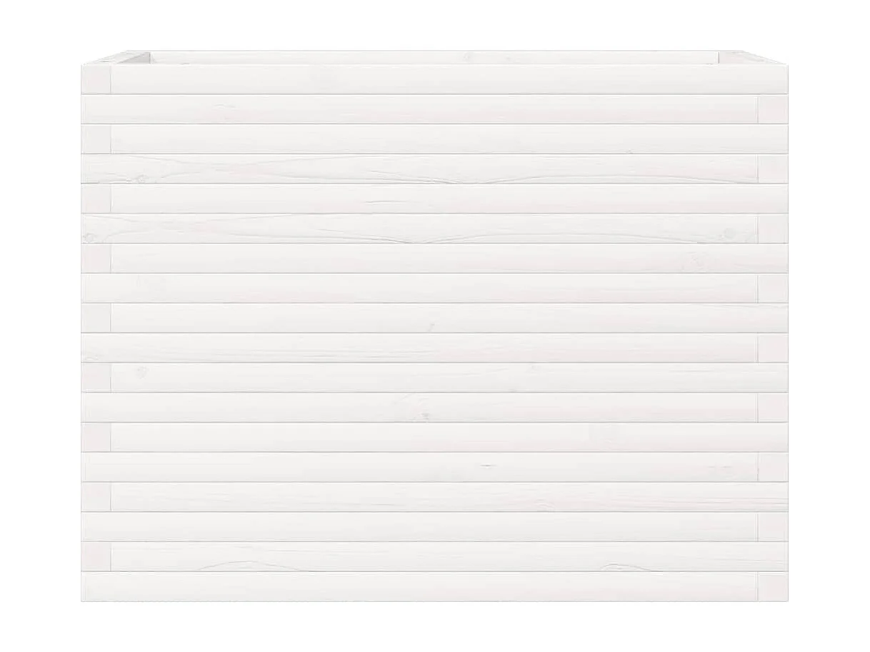 Jardinière blanc 90x40x68,5 cm bois de pin massif FR97250