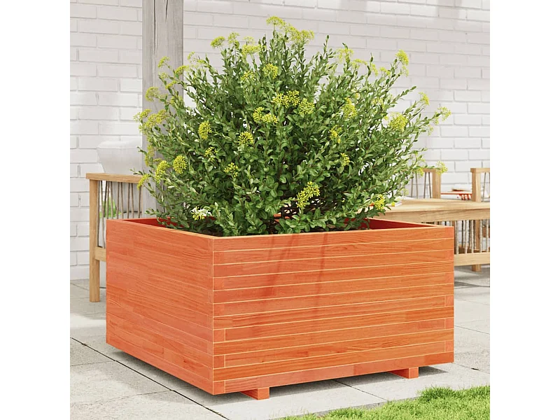 Plantenbak 90x90x49,5 cm massief grenenhout wasbruin BE205742