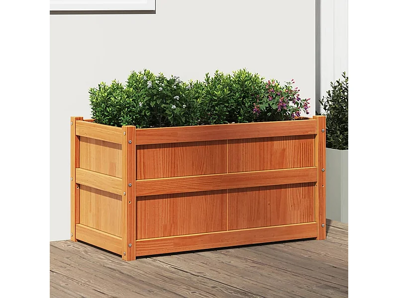 Plantenbak 90x50x50 cm massief grenenhout wasbruin BE533354