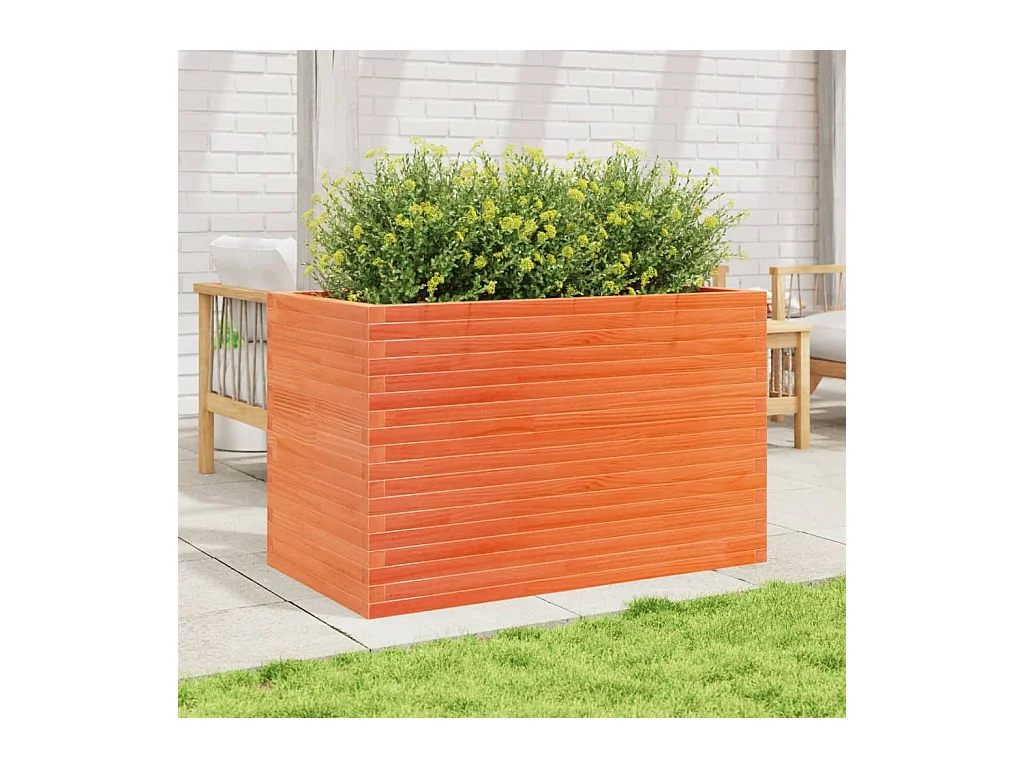 Jardinière cire marron 110x60x68,5 cm bois de pin massif FR46080