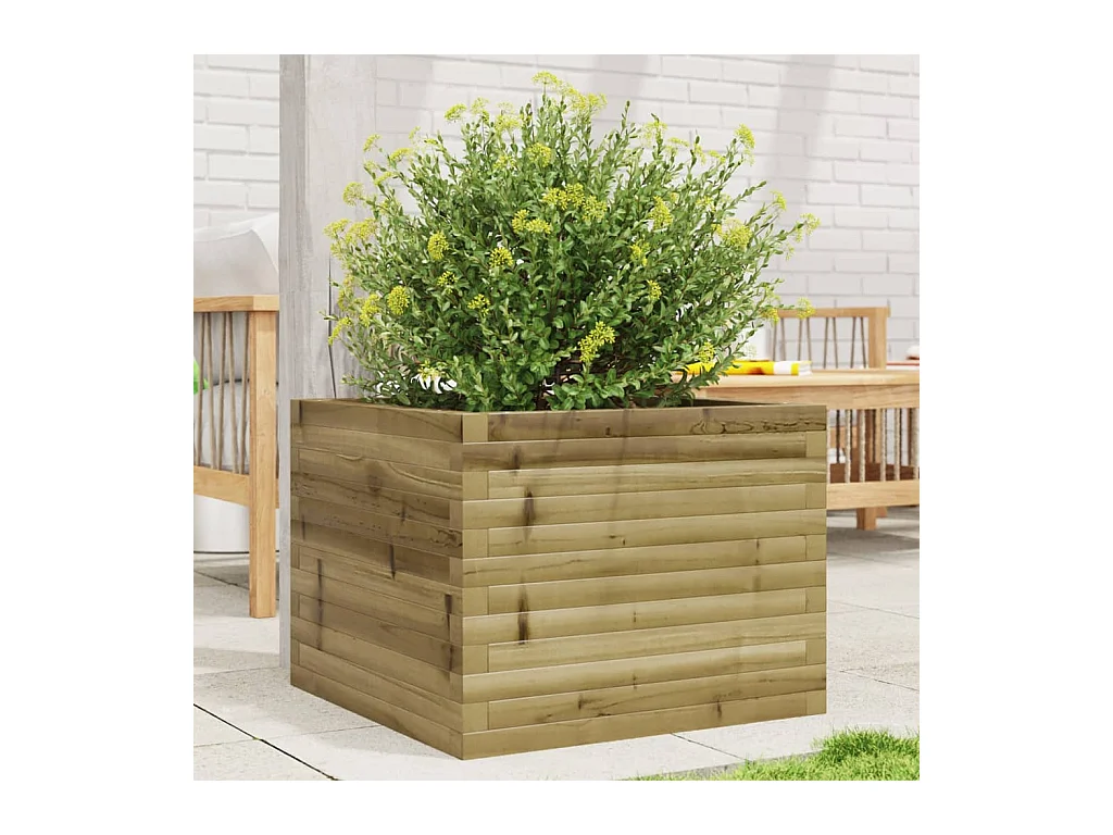 Jardinière 60x60x45,5 cm bois de pin imprégné FR49001