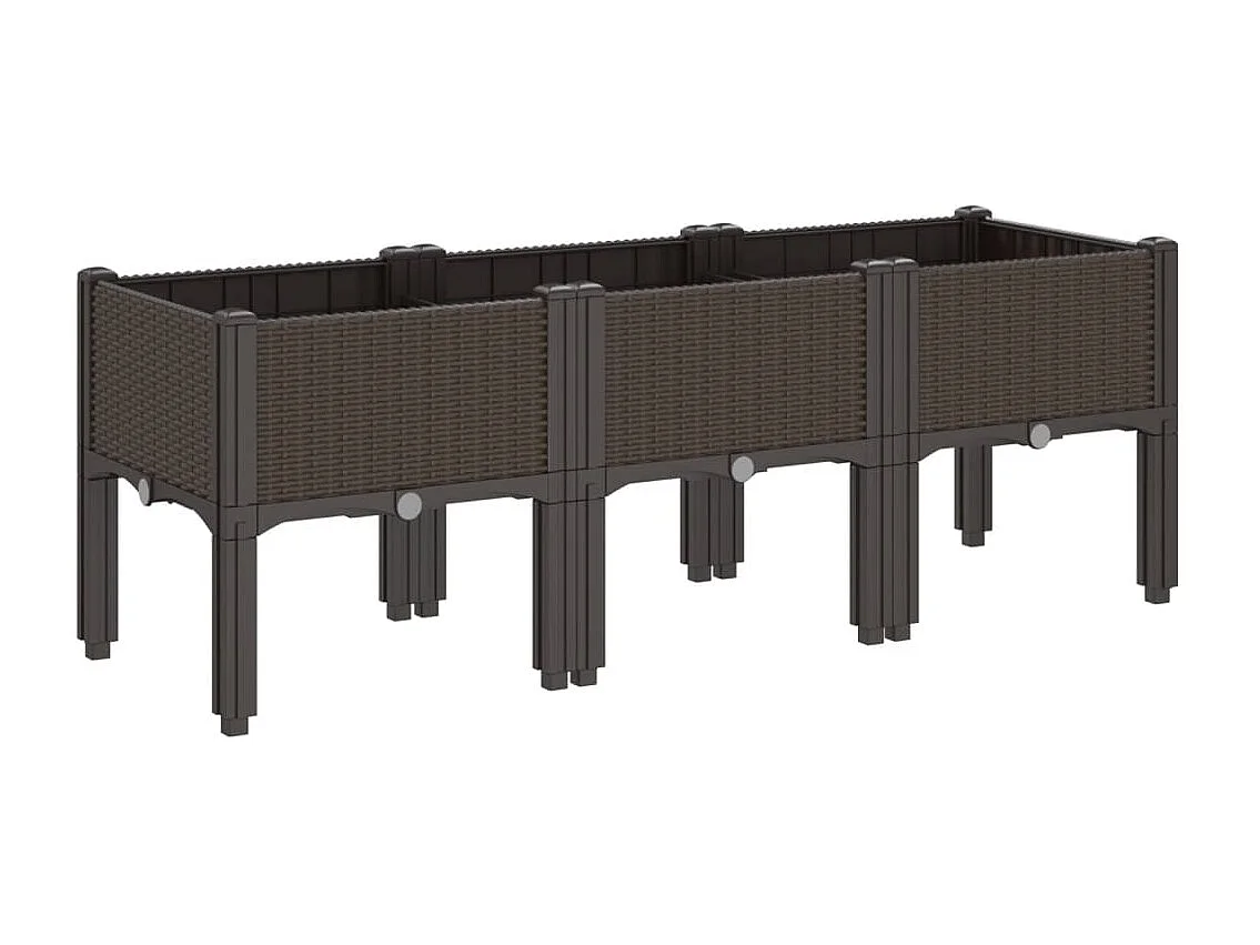 Jardinière avec pieds marron 120x40x42 cm PP FR74857