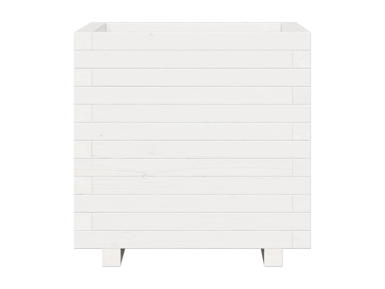 Jardinière blanc 50x50x49,5 cm bois de pin massif FR19385