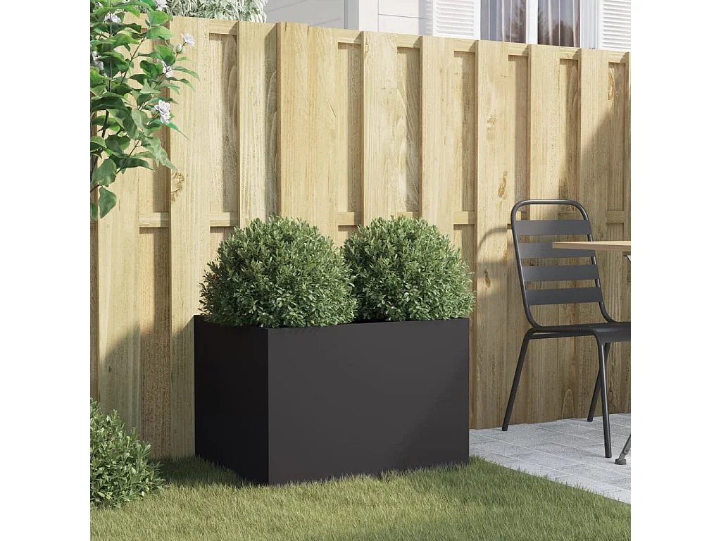 Jardinera de acero laminado en frío negro 62x47x46 cm ES735234
