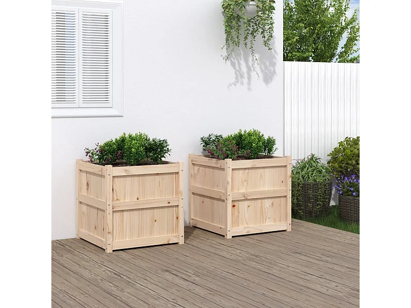 Vasos/floreiras de jardim 2 pcs madeira de pinho maciça PT679881