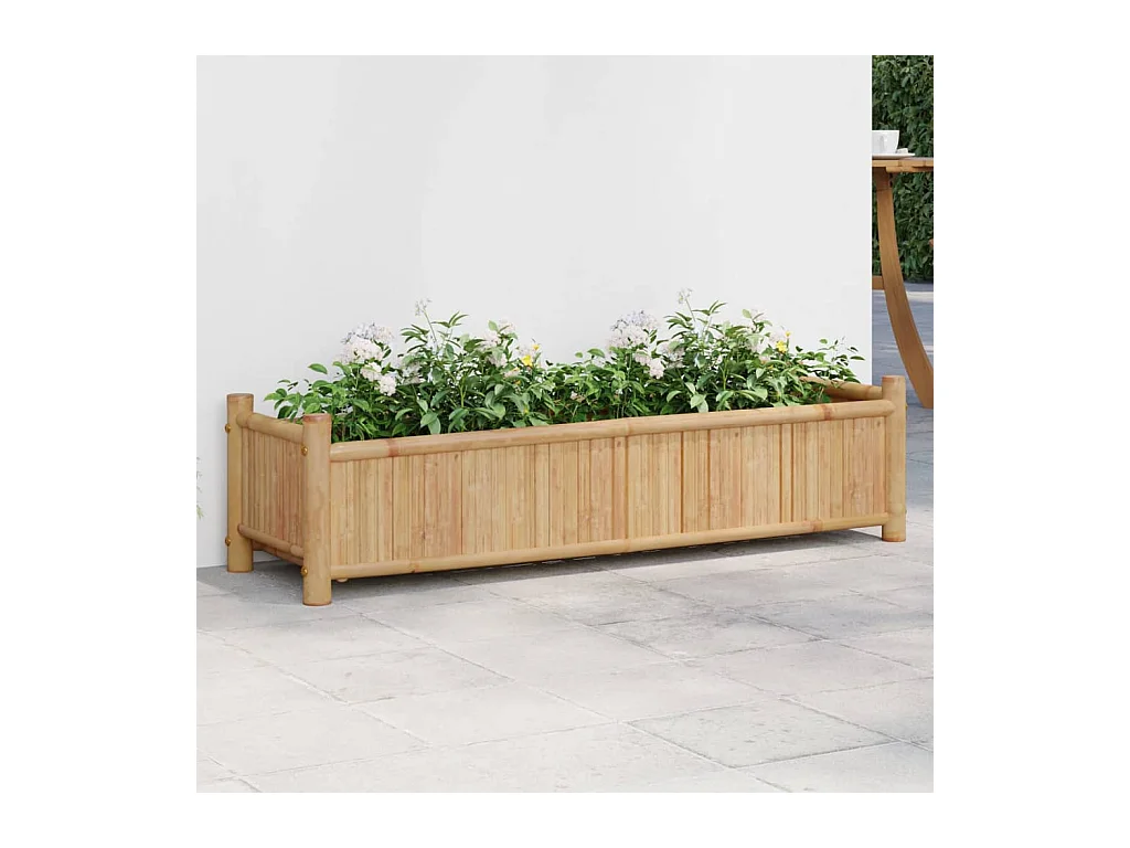 Jardinera de bambú 100x30x25 cm ES497737
