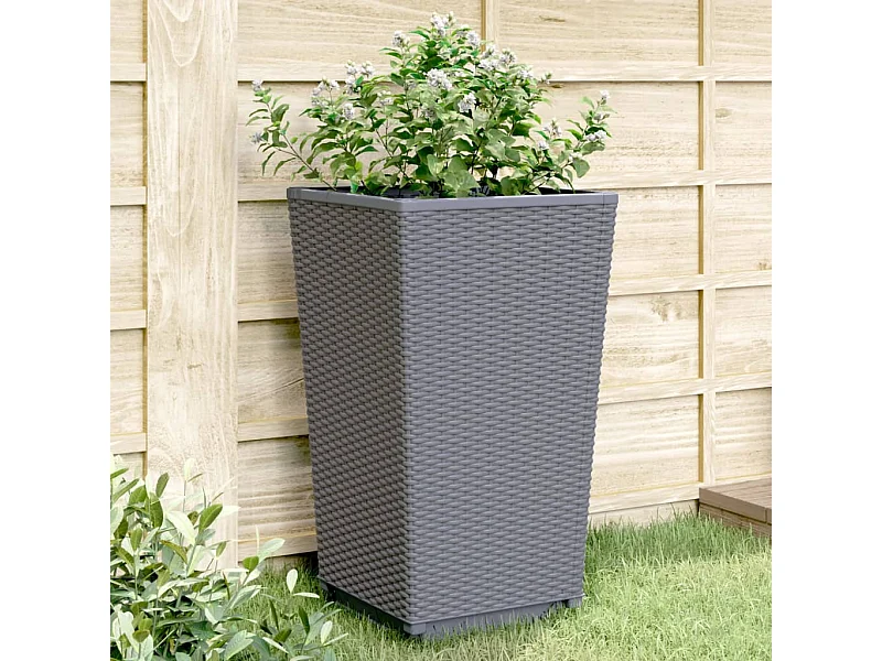 Jardinières 4 pcs gris 32,5x32,5x57 cm polypropylène FR49334