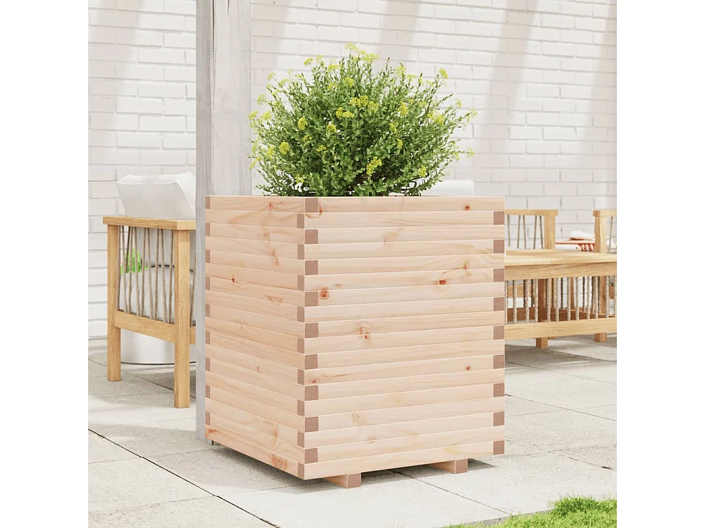 Jardinière 60x60x72 cm bois de pin massif FR37195