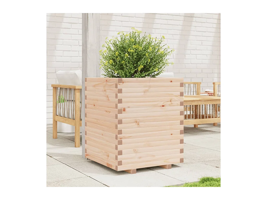 Jardinière 60x60x72 cm bois de pin massif FR37195