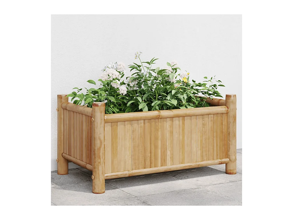 Jardinera de bambú 50x30x25 cm ES555094