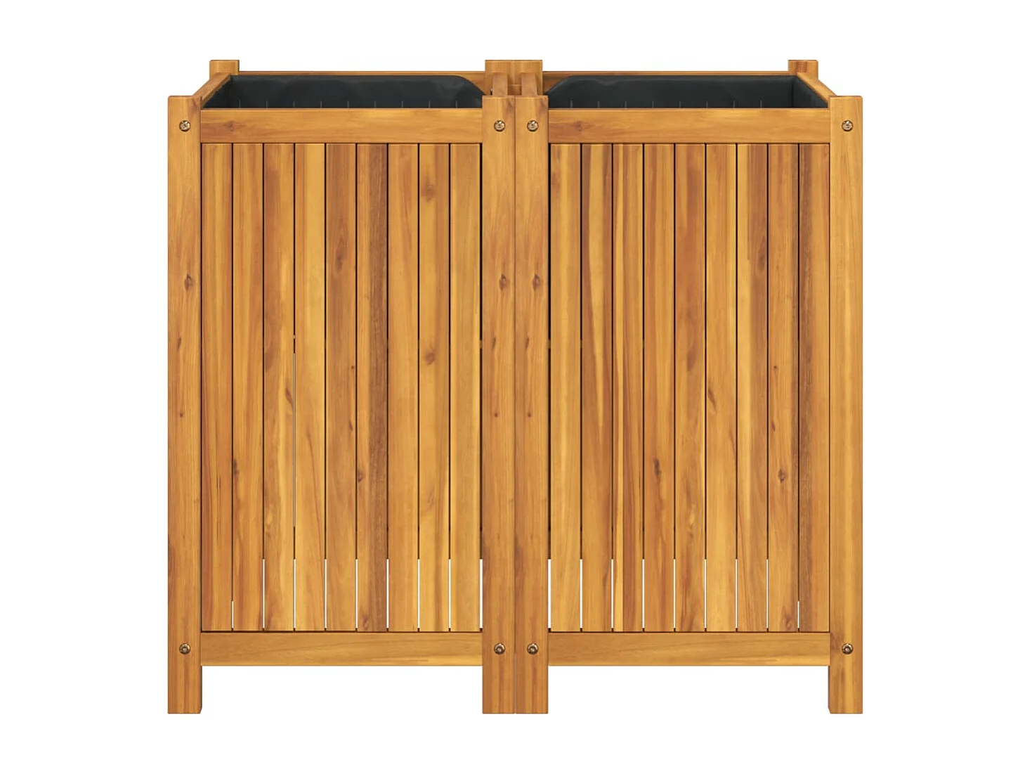 Plantenbak met voering 84x42x75 cm massief acaciahout BE705332