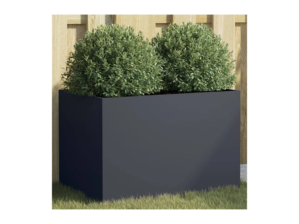 Jardinière anthracite 62x40x39 cm acier laminé à froid FR90835