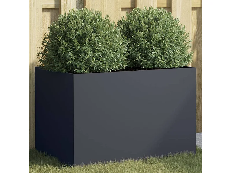 Jardinière anthracite 62x40x39 cm acier laminé à froid FR90835