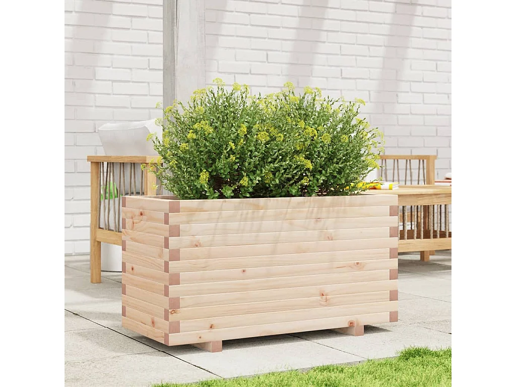 Plantenbak 90x40x49,5 cm massief grenenhout BE749727