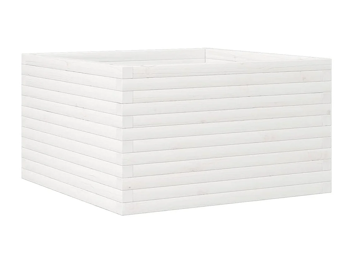 Plantenbak 80x80x45,5 cm massief grenenhout wit BE309642