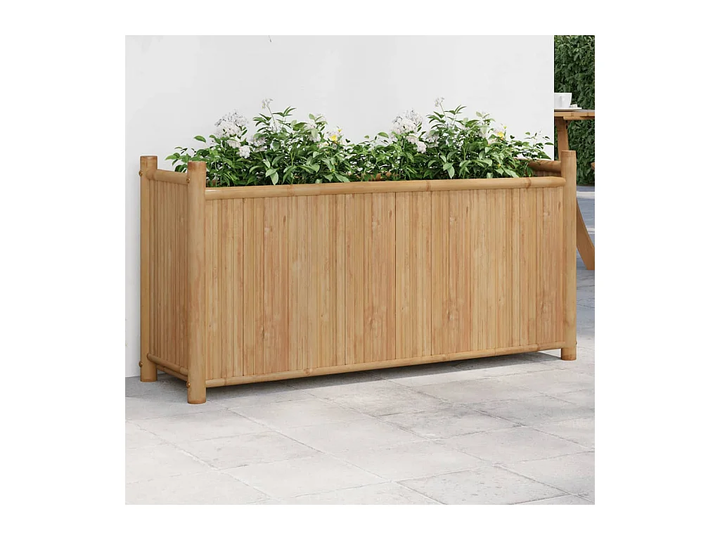 Jardinera de bambú 100x30x50 cm ES336347