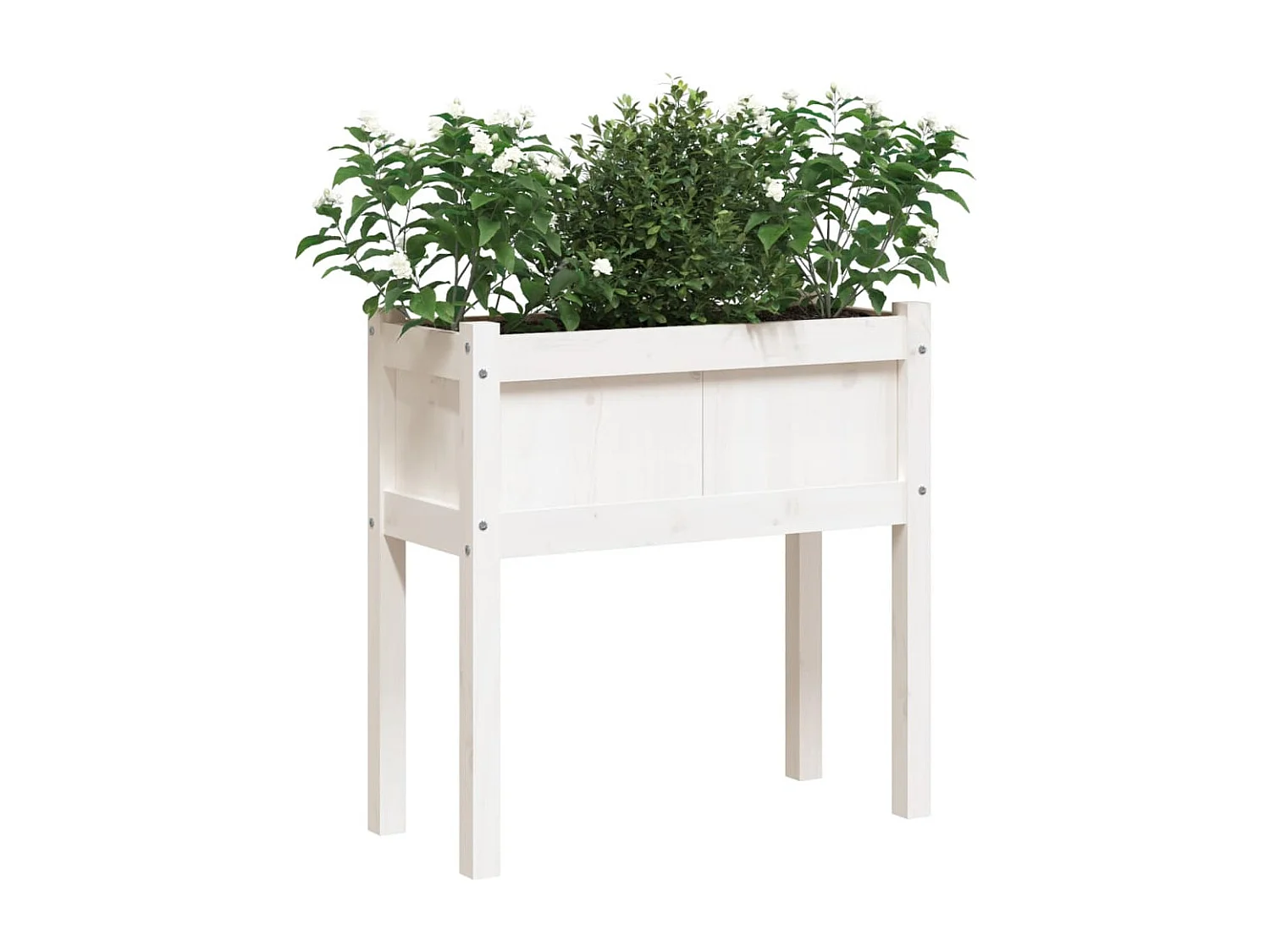 Vaso/floreira jardim c/ pernas 70x31x70 cm pinho maciço branco PT725746