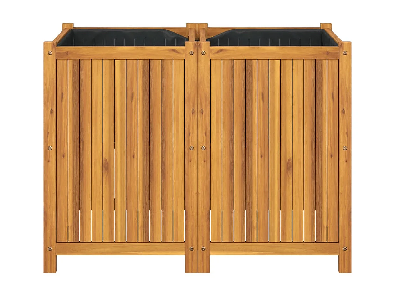 Jardinera con forro madera maciza de acacia 100x50x75 cm ES428339