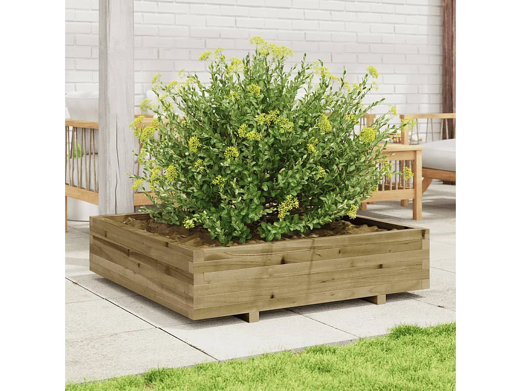 Plantenbak 100x100x26,5 cm geïmpregneerd grenenhout BE697864