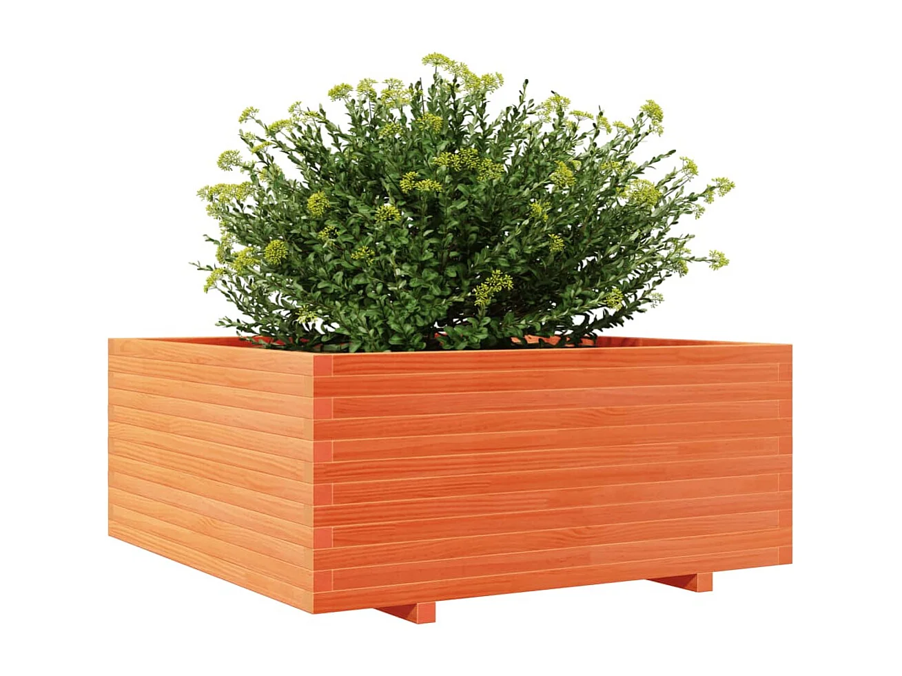 Jardinière cire marron 110x110x49,5 cm bois de pin massif FR67219