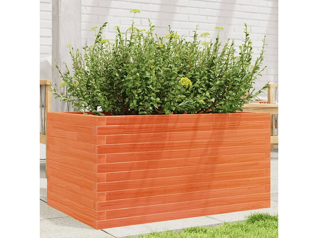 Jardinière cire marron 90x60x45,5 cm bois de pin massif FR80391