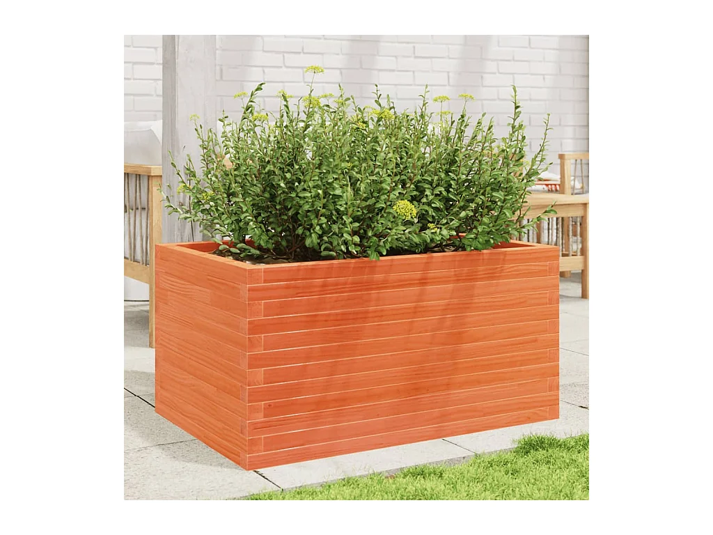 Jardinière cire marron 90x60x45,5 cm bois de pin massif FR80391