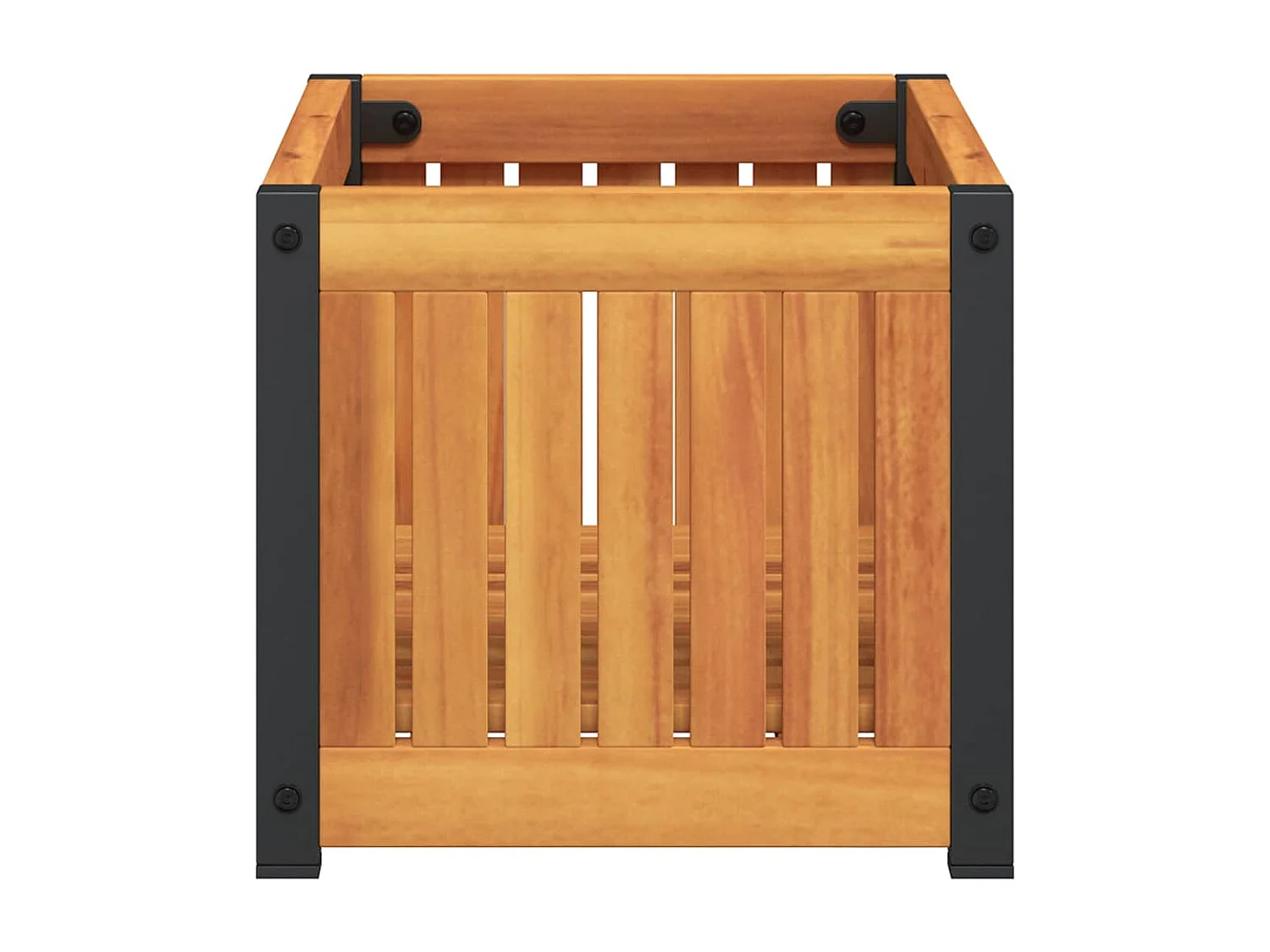 Vaso/floreira de jardim 45x30x27,5 cm acácia maciça e aço PT856690