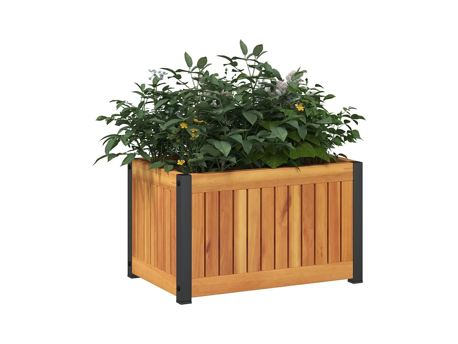 Jardinière 45x30x27,5 cm bois massif d'acacia et acier FR30426