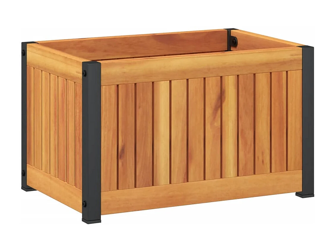 Jardinière 45x30x27,5 cm bois massif d'acacia et acier FR30426