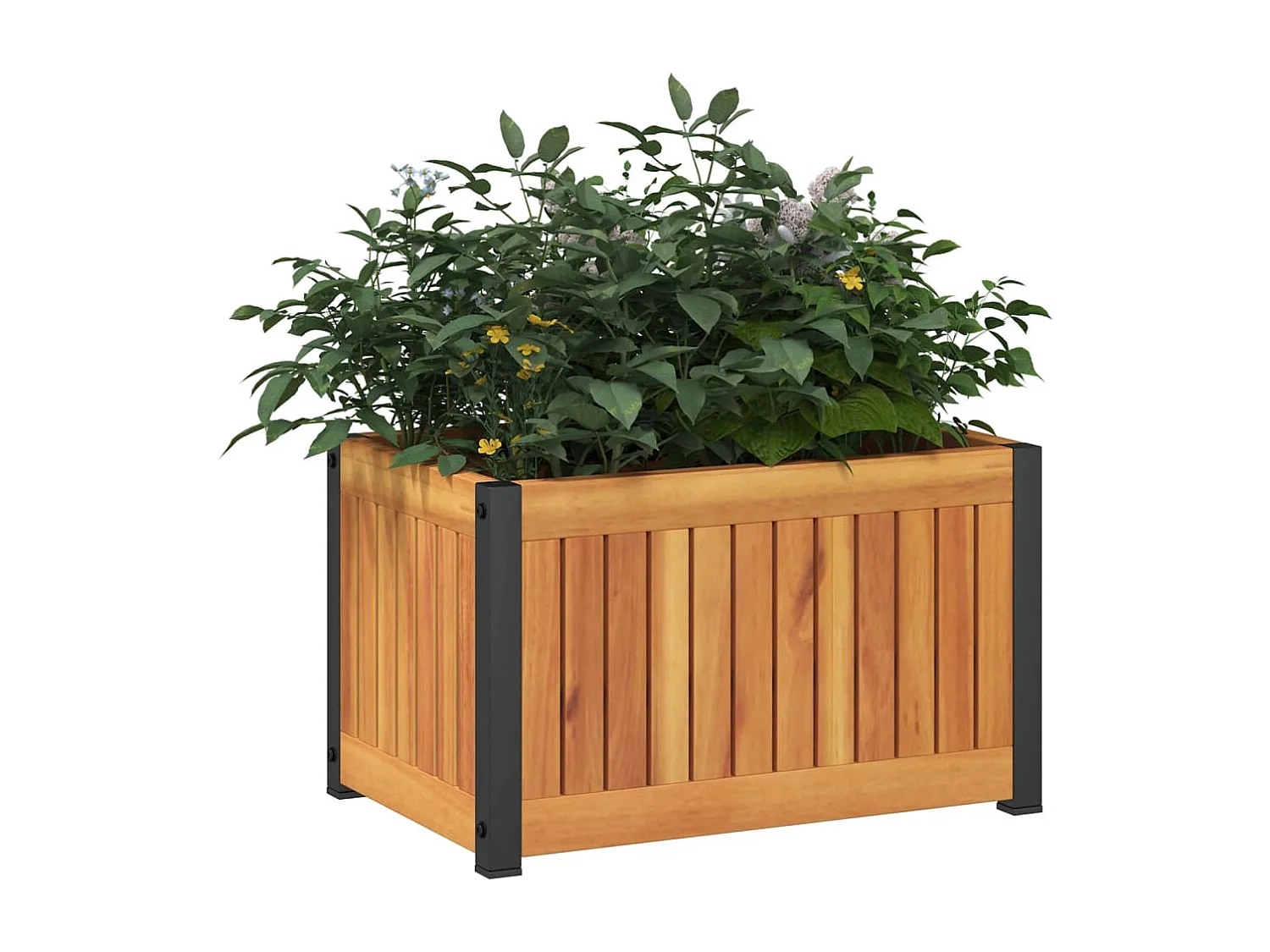 Jardinière 45x30x27,5 cm bois massif d'acacia et acier FR30426