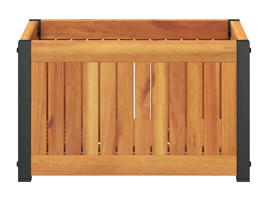 Jardinière 45x30x27,5 cm bois massif d'acacia et acier FR30426