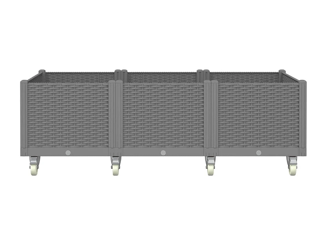 Jardinière à roulettes gris clair 150x80x54 cm PP FR45868