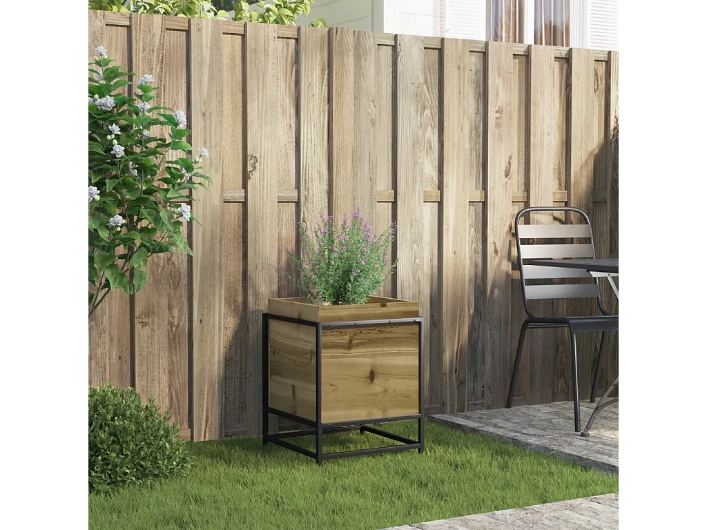 Jardinière 40x40x50 cm bois de pin imprégné FR56468